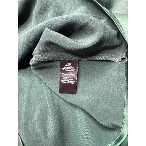 WAYF Merci Feather Trimmed Long Sleeve Cropped Top Women's Small Green Feather - Picture 5 of 8